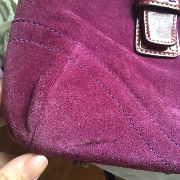 Coach Burgundy Suede Satchel - Picture 14 of 14